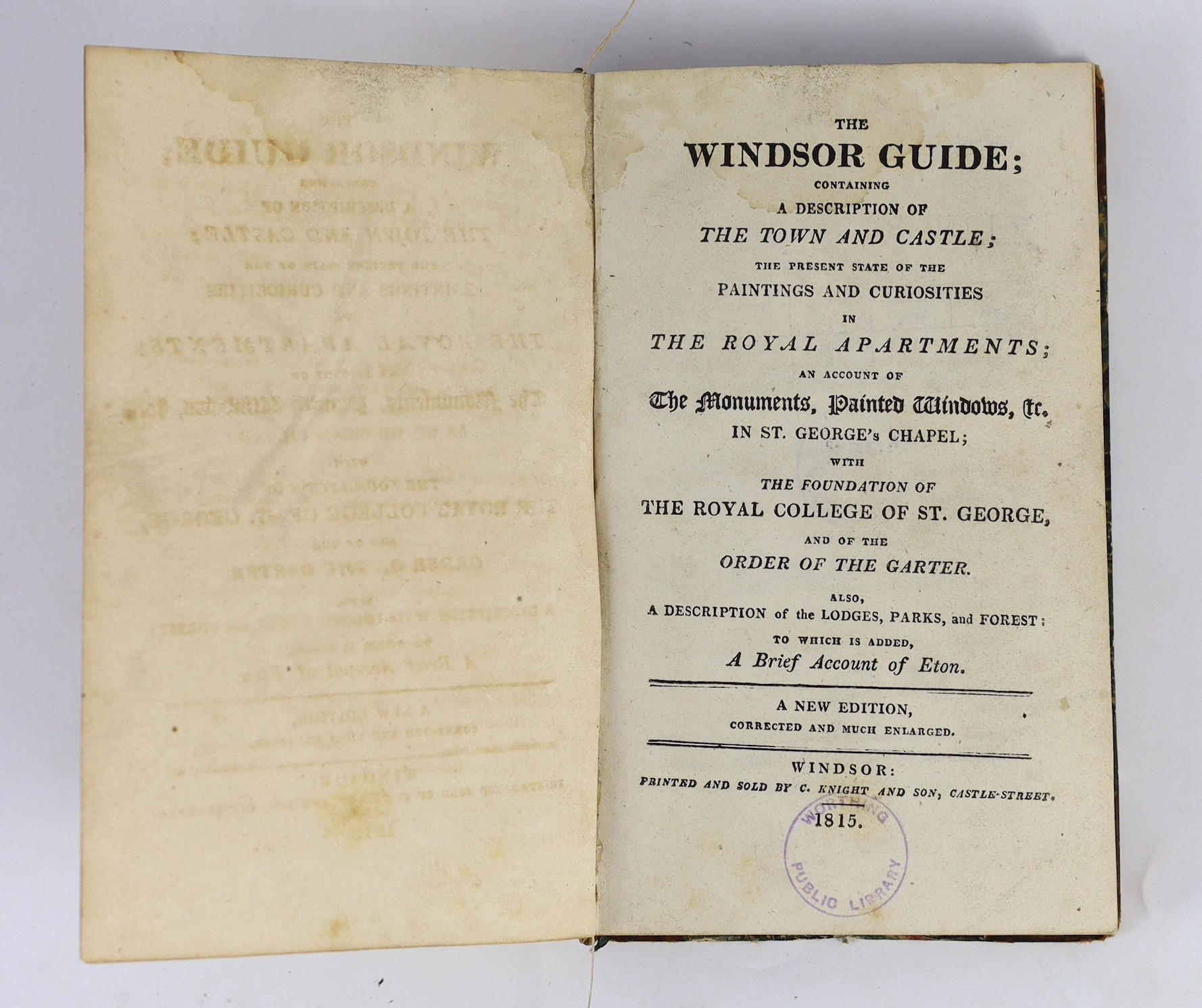 EASTBOURNE: A Description of East-Bourne and its Environs ... folded map and 3 plates; old half calf and marbled boards. East-bourne: printed for John Heatherley, 1819